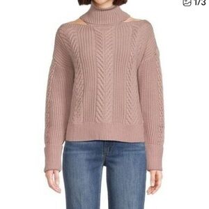NWT Paige Lorilee wool blend knit sweater. Pink/tan/rose color, women’s Large.